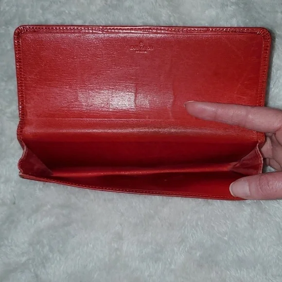 Louis Vuitton Red Epi Long Wallet Pouch